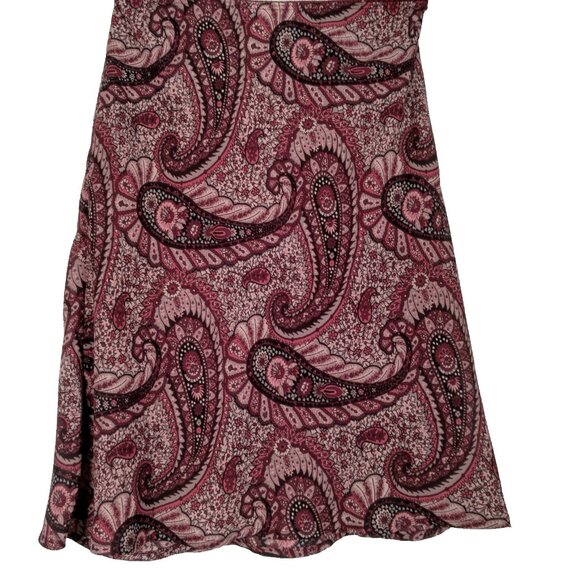 Vintage Y2K Connected Apparel Skirt S Fairy Maroon Paisley Semi Sheer Whimsical - Picture 2 of 8